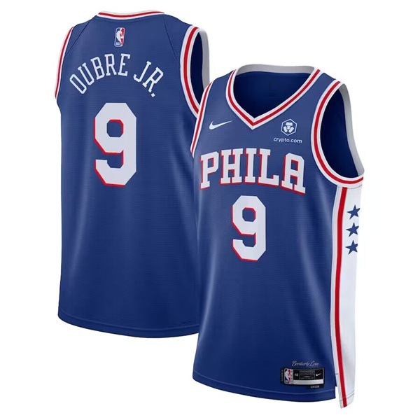 Men's Philadelphia 76ers #9 Kelly Oubre Jr. Royal Swingman Icon Edition Stitched Jersey Men's Philadelphia 76ers #9 Kelly Oubre Jr. Royal Swingman Icon Edition Stitched Jersey